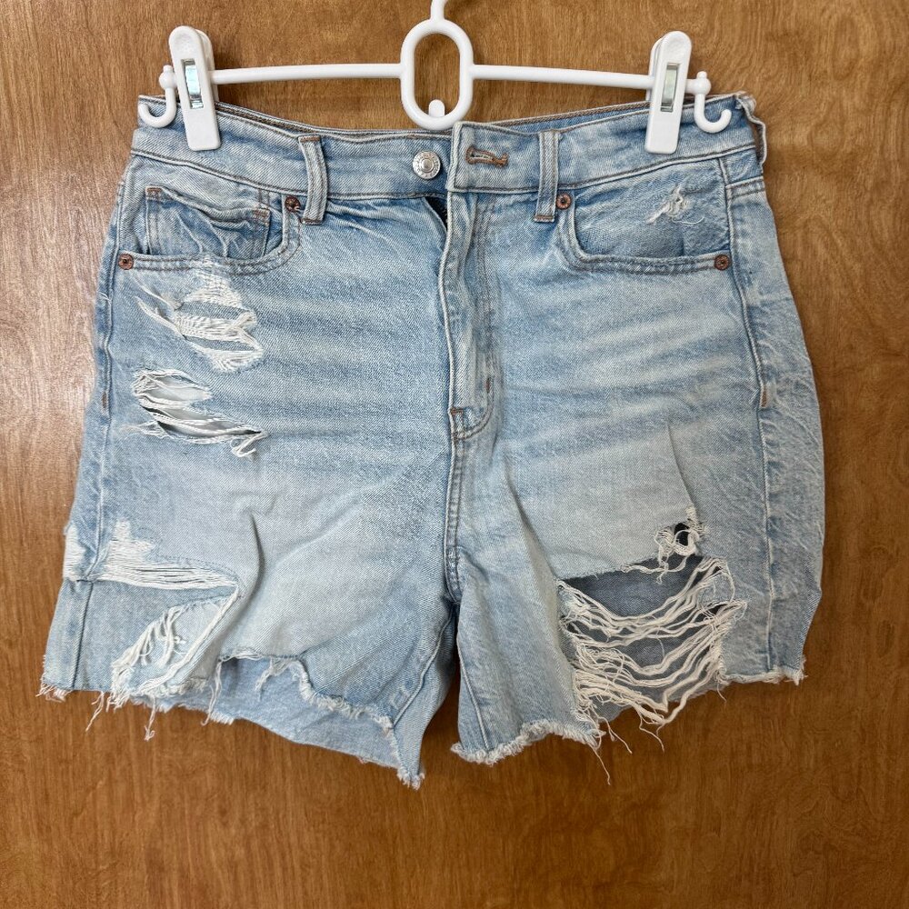 AE Distressed Baggy Mom Shorts